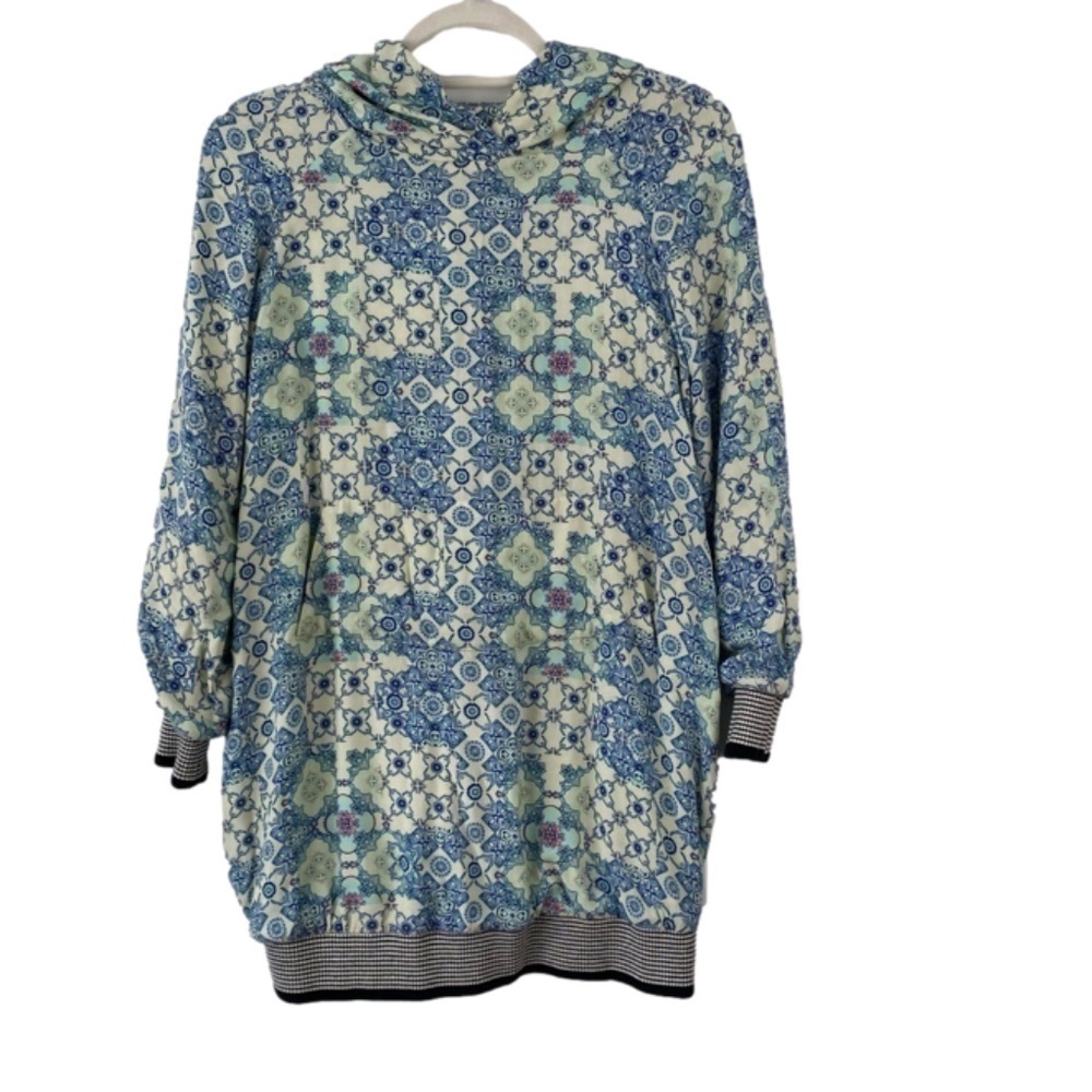 HILARY MacMillan size XS tunic length lined hooded shirt ribbed cuffs and hips - Picture 12 of 12